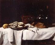 Francois Bonvin Still life with Lemon and Oysters oil painting artist